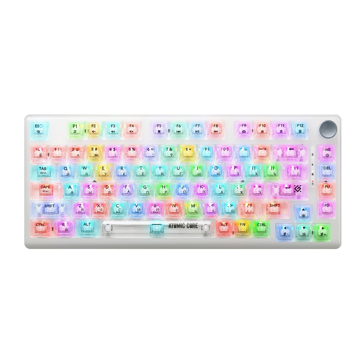 KeyBoard  USB, Defender  AtomicCore GK-363, BT/2.4 GHz wireless, 1.5m cable , white,  (45363)