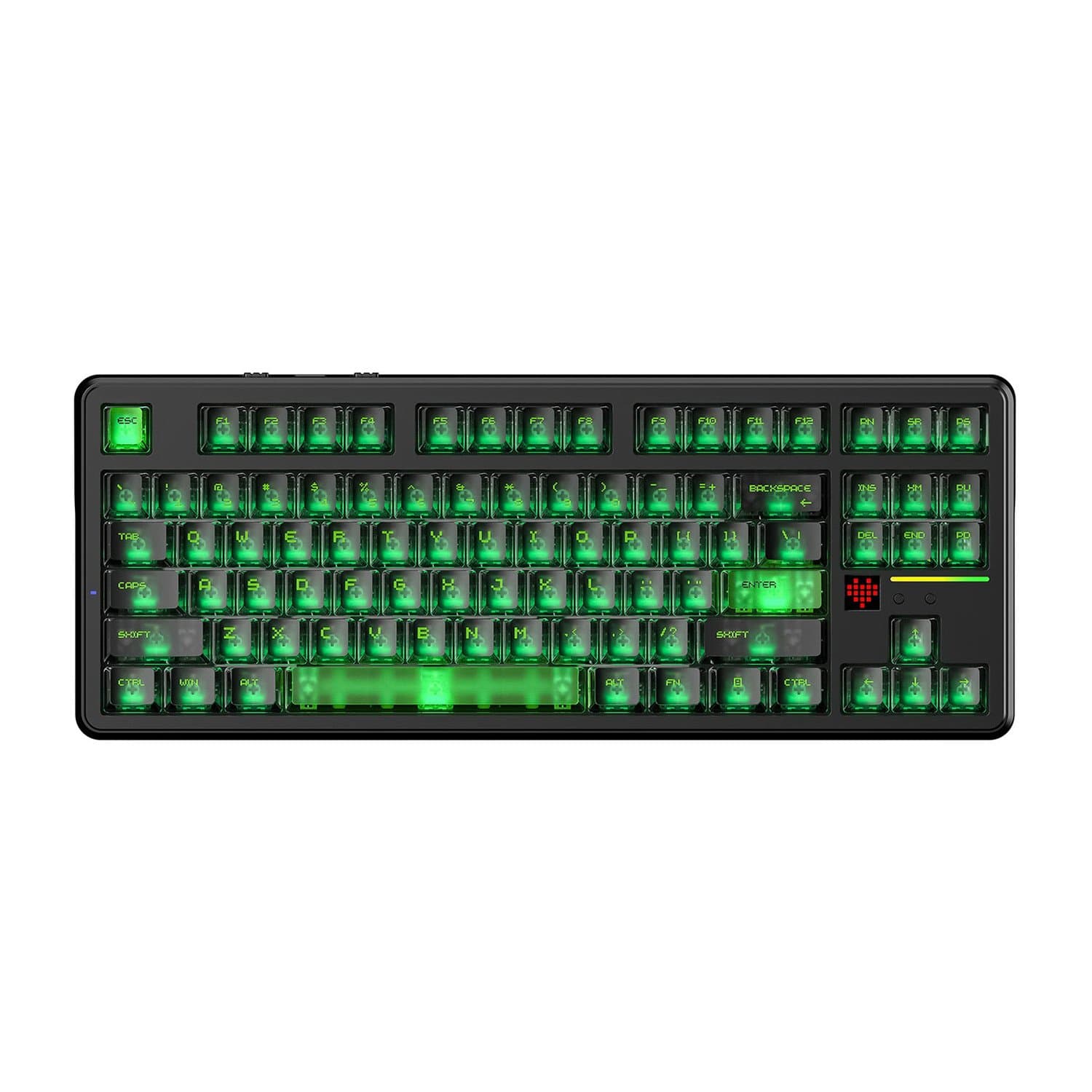 KeyBoard USB, Attack Shark X87 Ultra Shadow Jade, switch, 87 keys, 2,4/BT/cable, Jade — фото 1