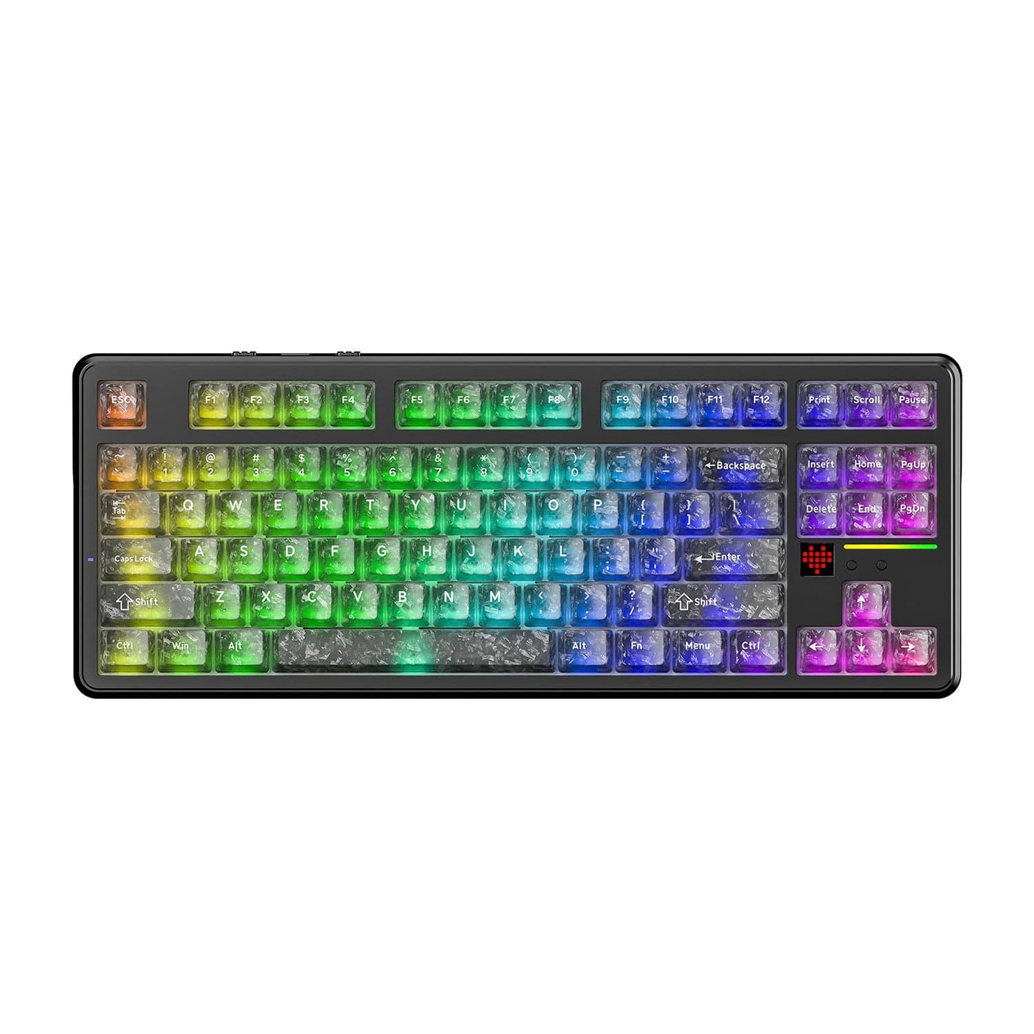 KeyBoard USB, Attack Shark X87 Ultra Shadow Megalodon, switch, 87 keys, 2,4/BT/cable