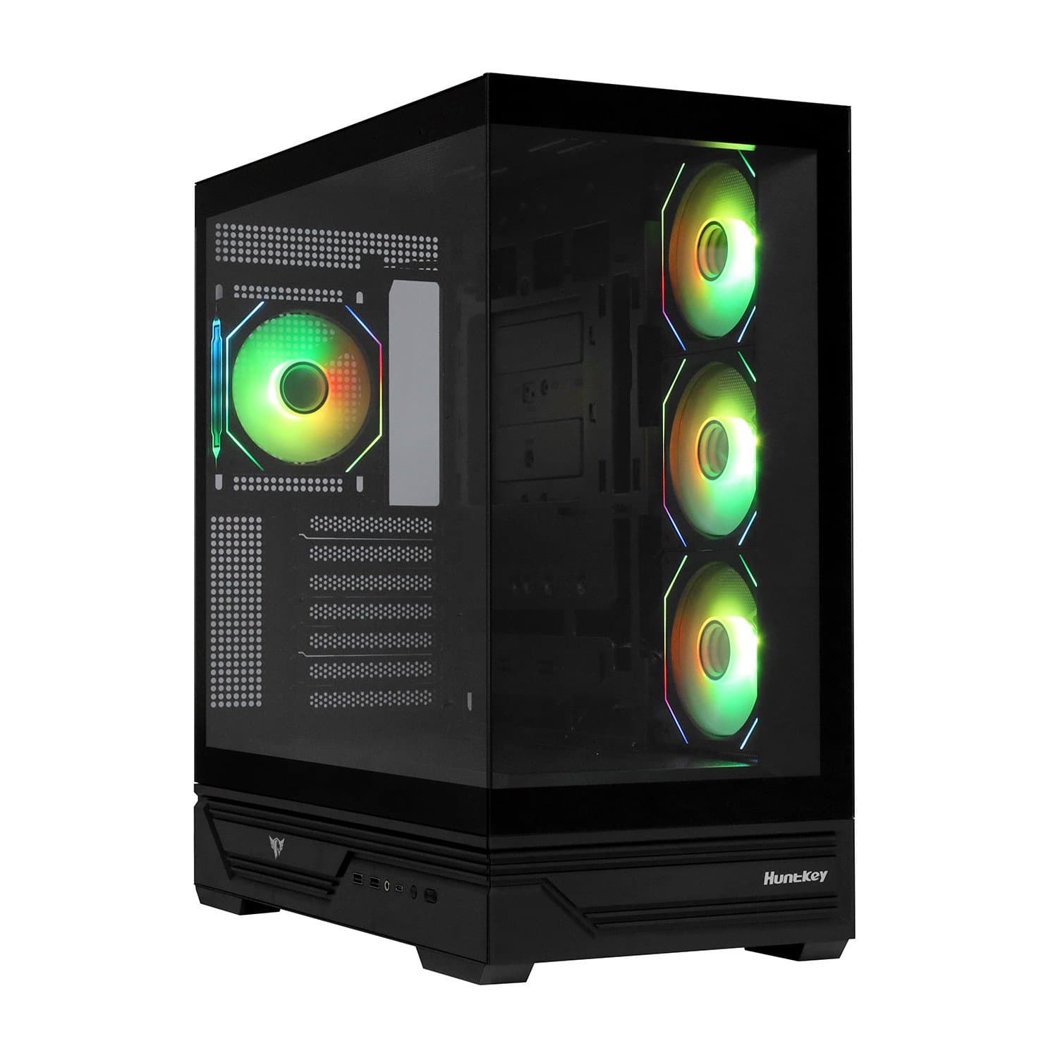 Case ATX midi tower Huntkey, MVP Destiny B (без БП), BLACK + 4 FAN ARGB