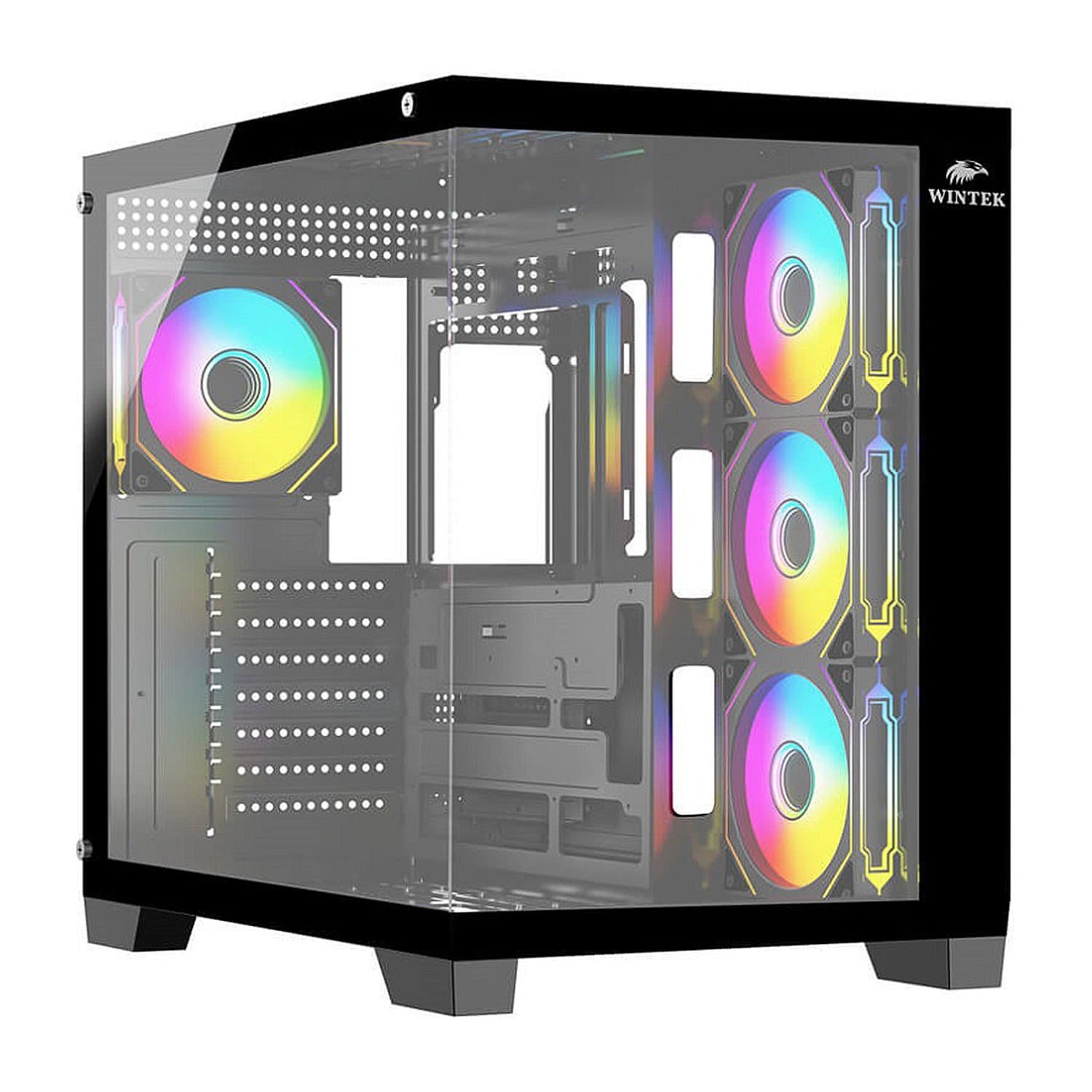 Case ATX midi tower  Wintek, Bastion 925-B TG, (без БП), Black
