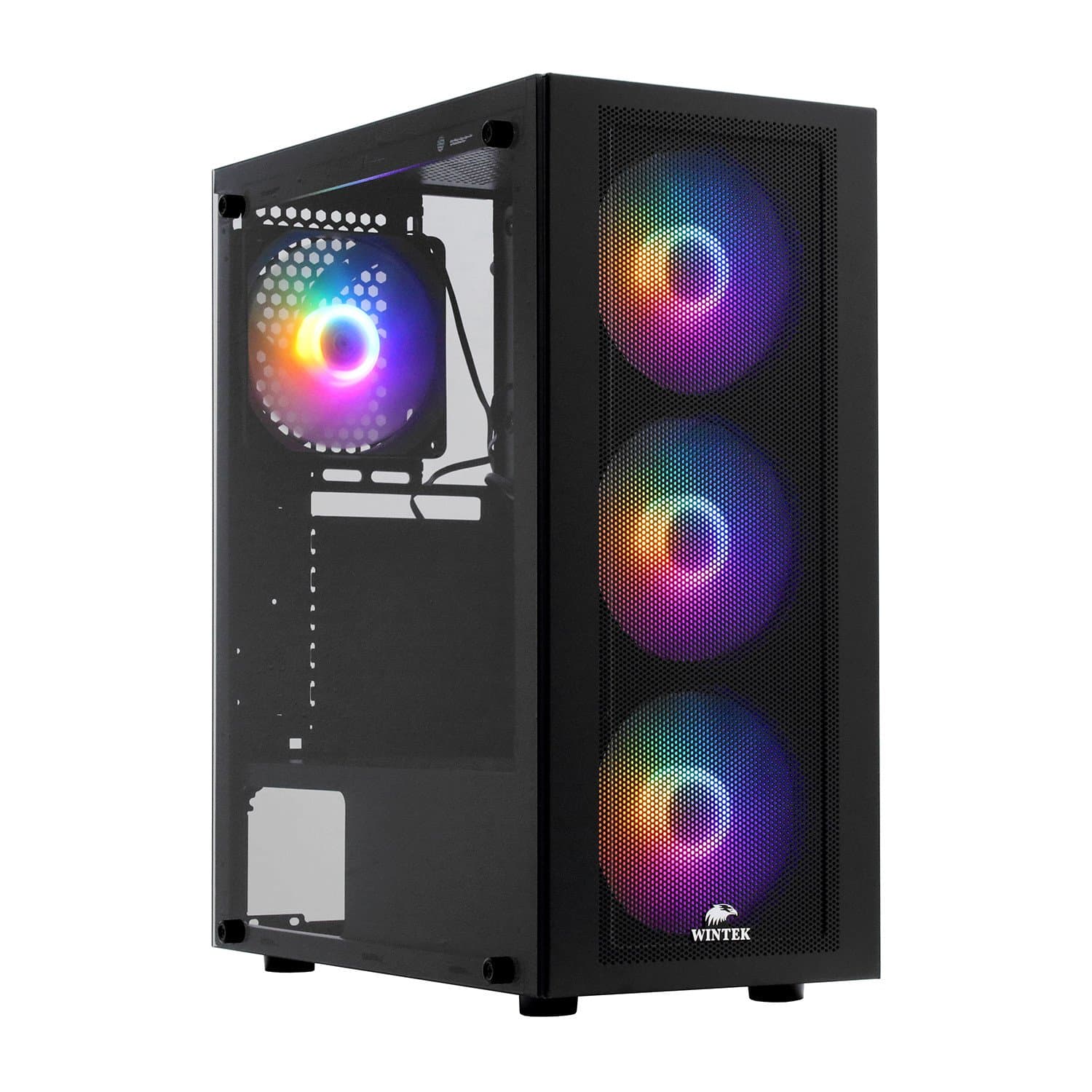 Case ATX midi tower  Wintek Magic L204-B-M TG, (без БП), Black