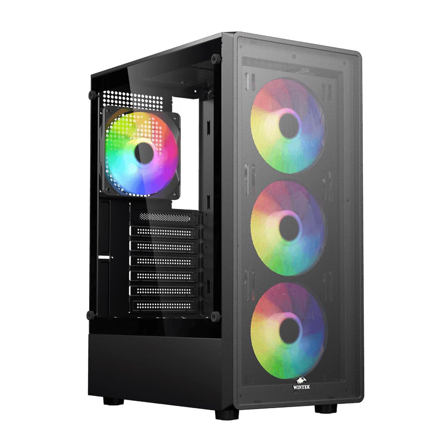 Case mATX mini tower Wintek Miracle, A01-B-M TG, (без БП), Black