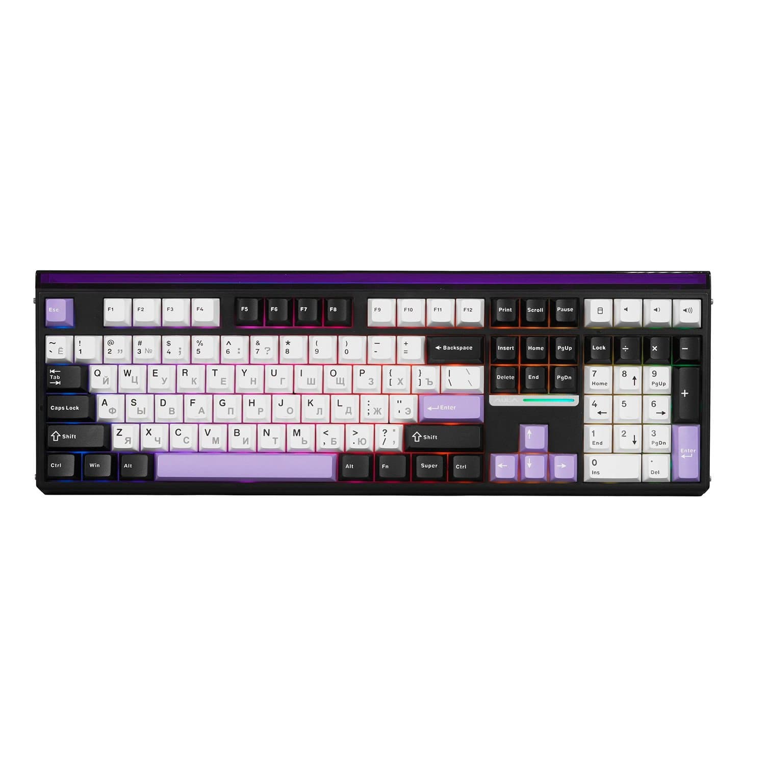 KeyBoard  Bluetooth, Aula H108,BT/wireless/Type-C, mechanical, White-Black-Blue