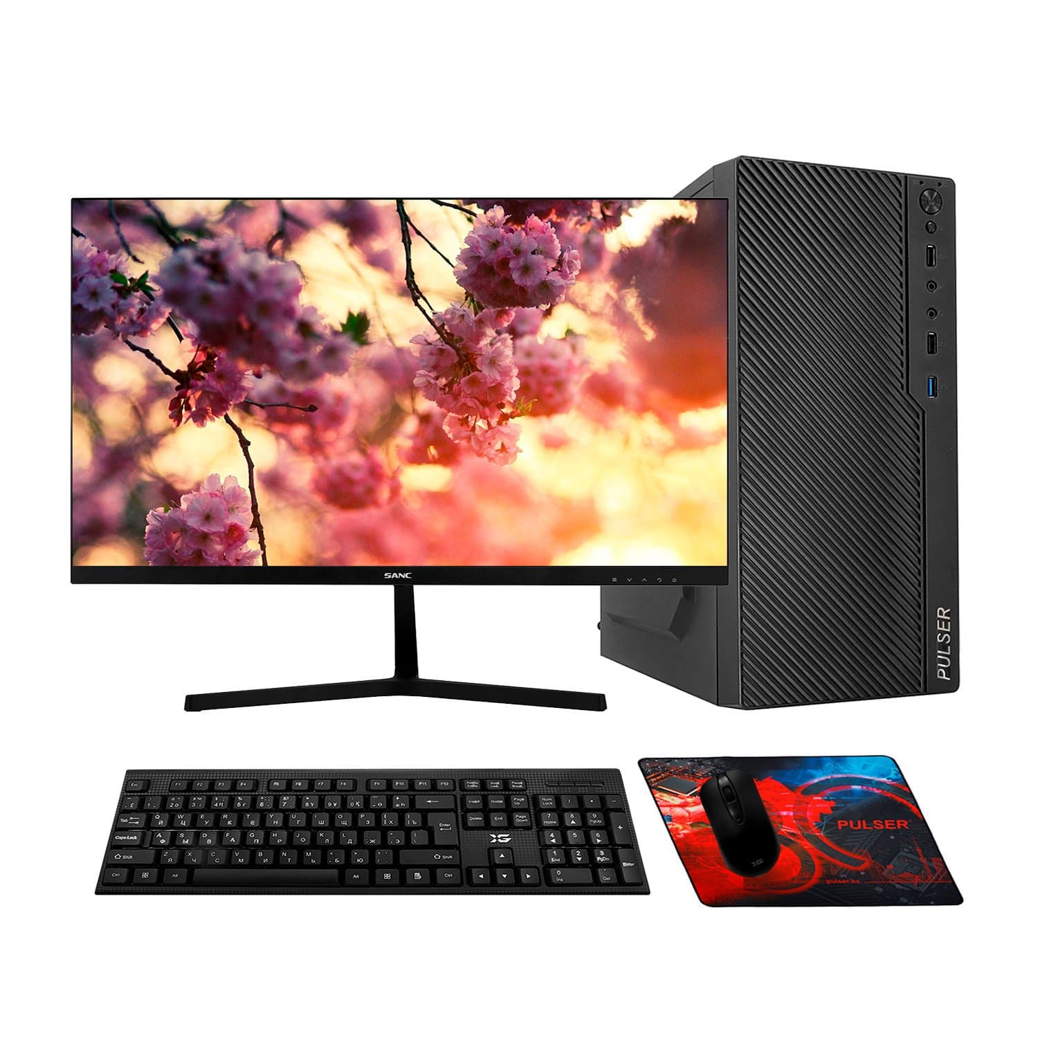 Core i3-14100-3.5GHz/H610/RAM 16GB/SSD 512GB/no DVD/400W/Монитор 23.8" Sanc 120Hz/Key/
