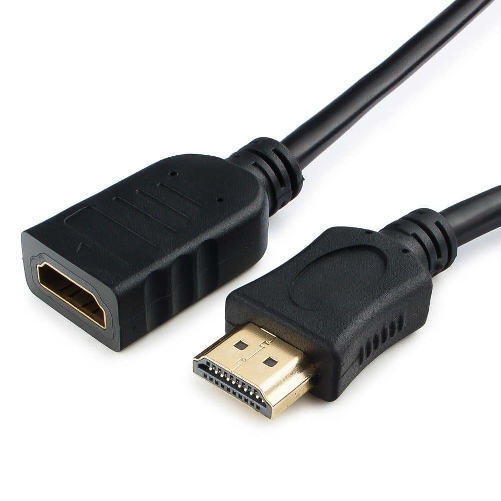 Кабель-удлинитель HDMI Cablexpert CC-HDMI4X-0.5M, 19M/19F, v2.0, медь, позол.контакты, экран, 0.5м