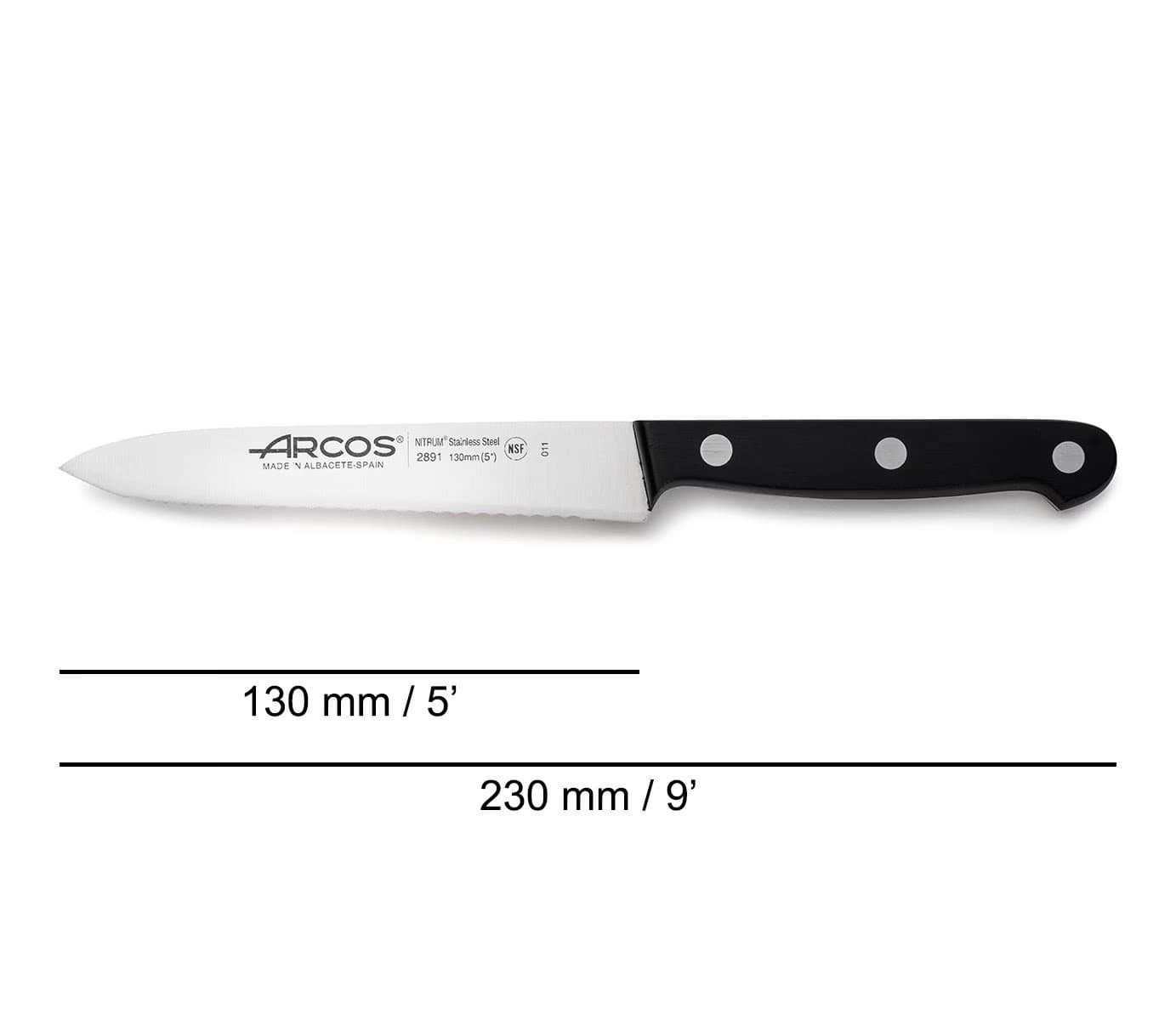 Нож для томатов Arcos Universal Kitchen 289104 130мм черный