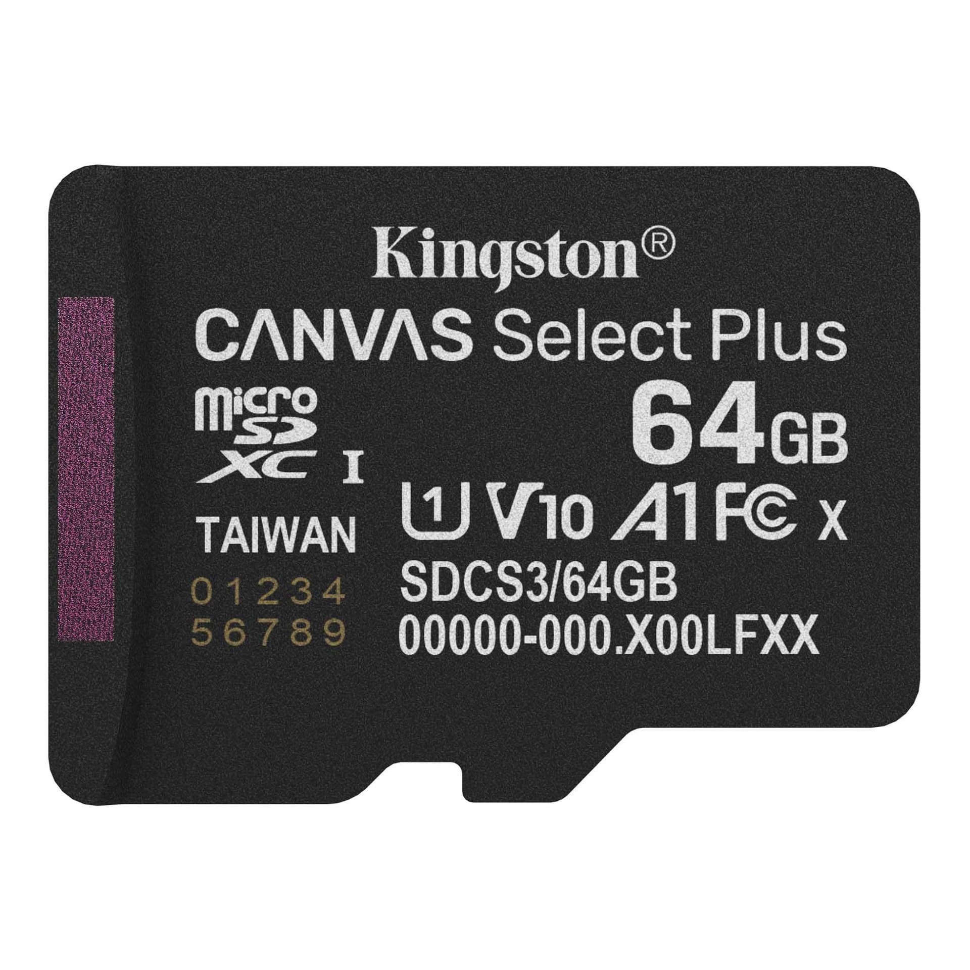 Карта памяти Kingston SDCS3/64GBSP Canvas Select Plus A1 U1 V10 64GB