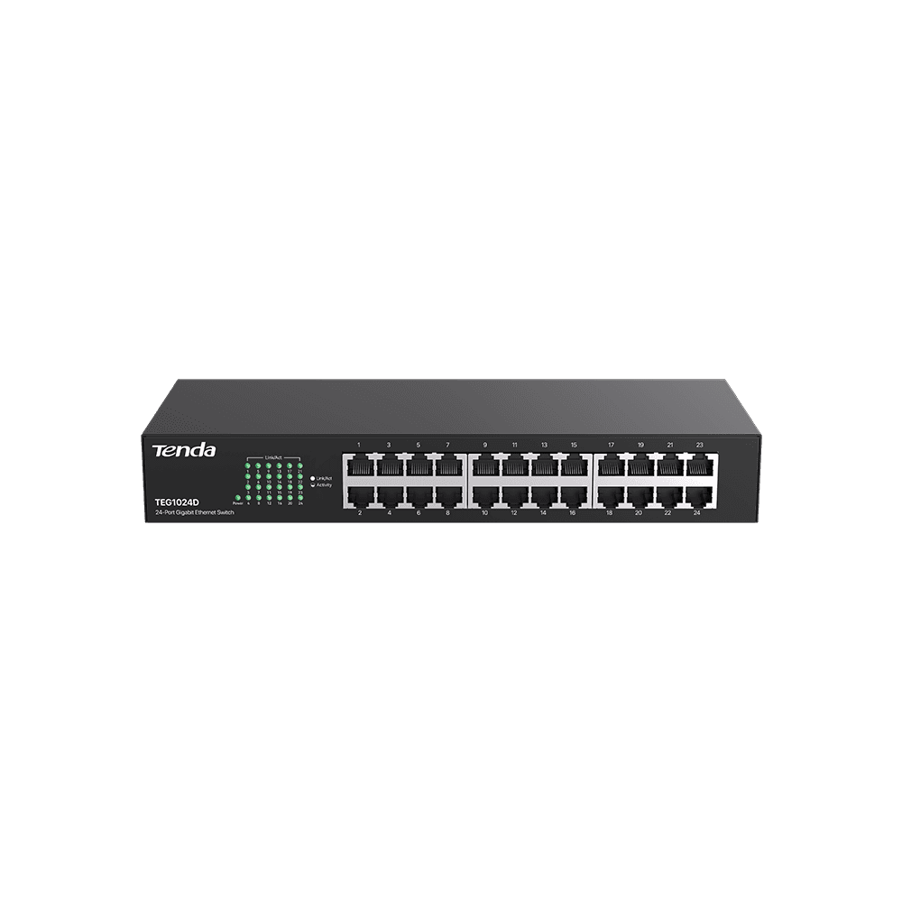 Коммутатор Tenda TEG1024D 24-port Gigabit Ethernet черный
