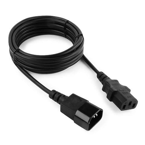 Кабель питания сист.блок-монитор Cablexpert PC-189-VDE-3M, 3.0м, C13-C14, VDE, 10А, черный, с заземл