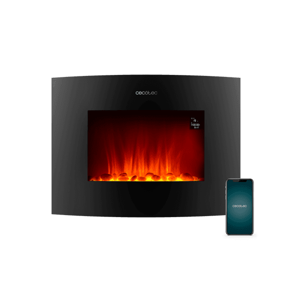 Камин электрический настенный Cecotec ReadyWarm 2250 Curved Flames Connected черный
