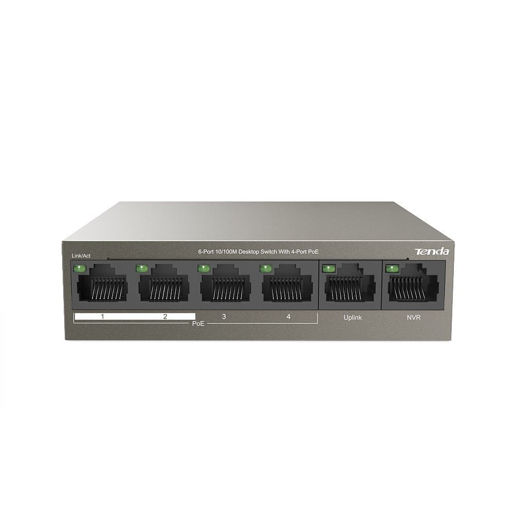 PoE-коммутатор TendaTEF1106P-4-63W 6-port 10/100Mbps с 4-port PoE бронзовый