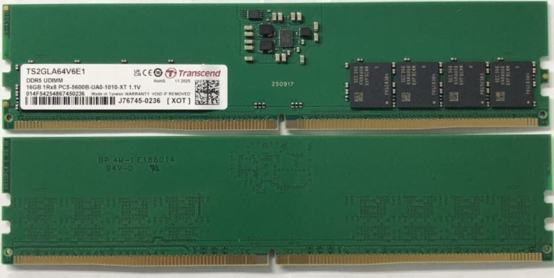 Память оперативная DDR5 Desktop Transcend TS2GLA64V6E1 16GB 5600 MT/s