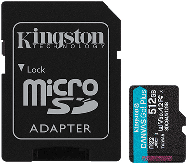 Карта памяти Kingston SDCG4/512GB Canvas Go Plus A2 U3 V30 512GB