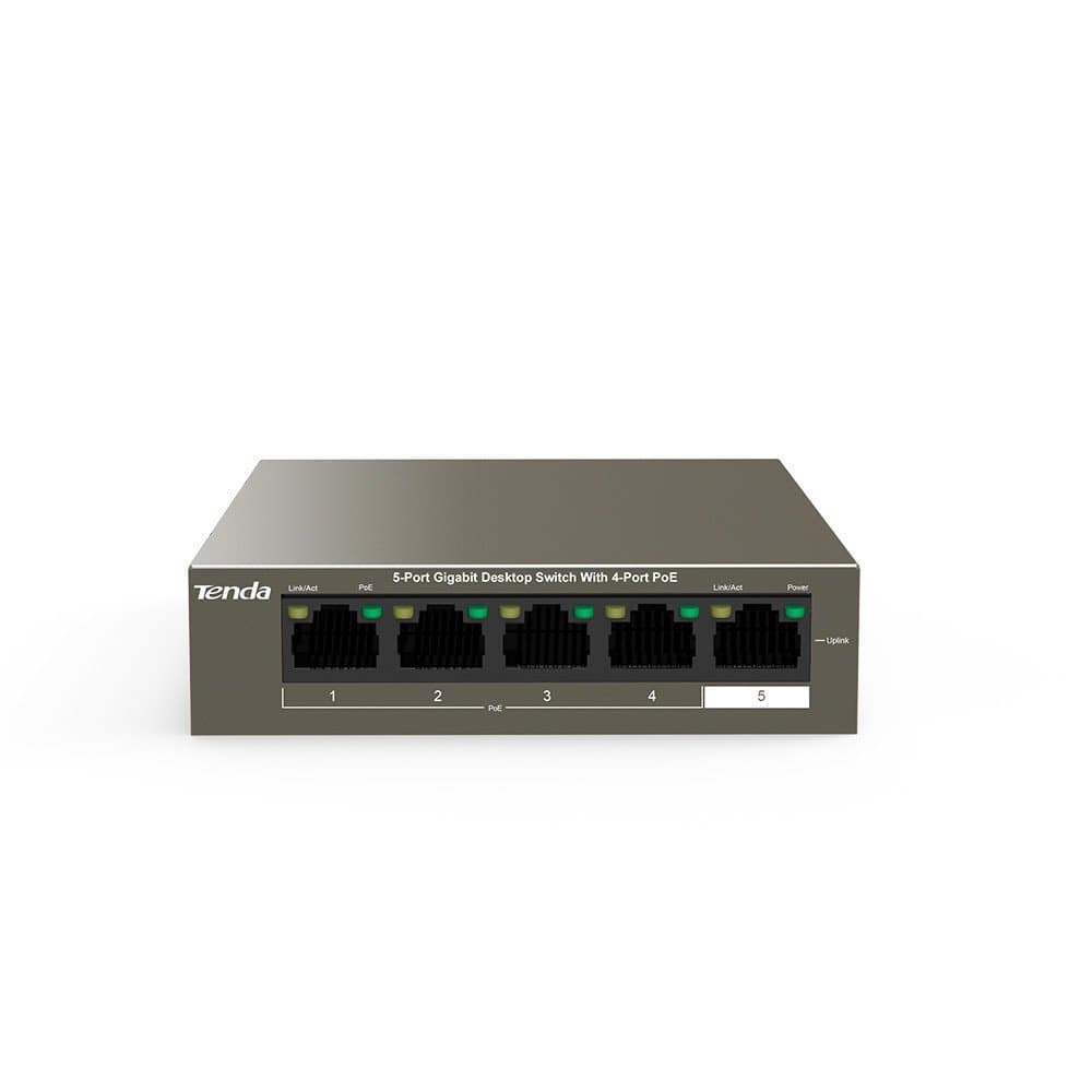 PoE-коммутатор Tenda TEG1105P-4-63W 5-port Gigabit Ethernet с 4-port PoE бронзовый