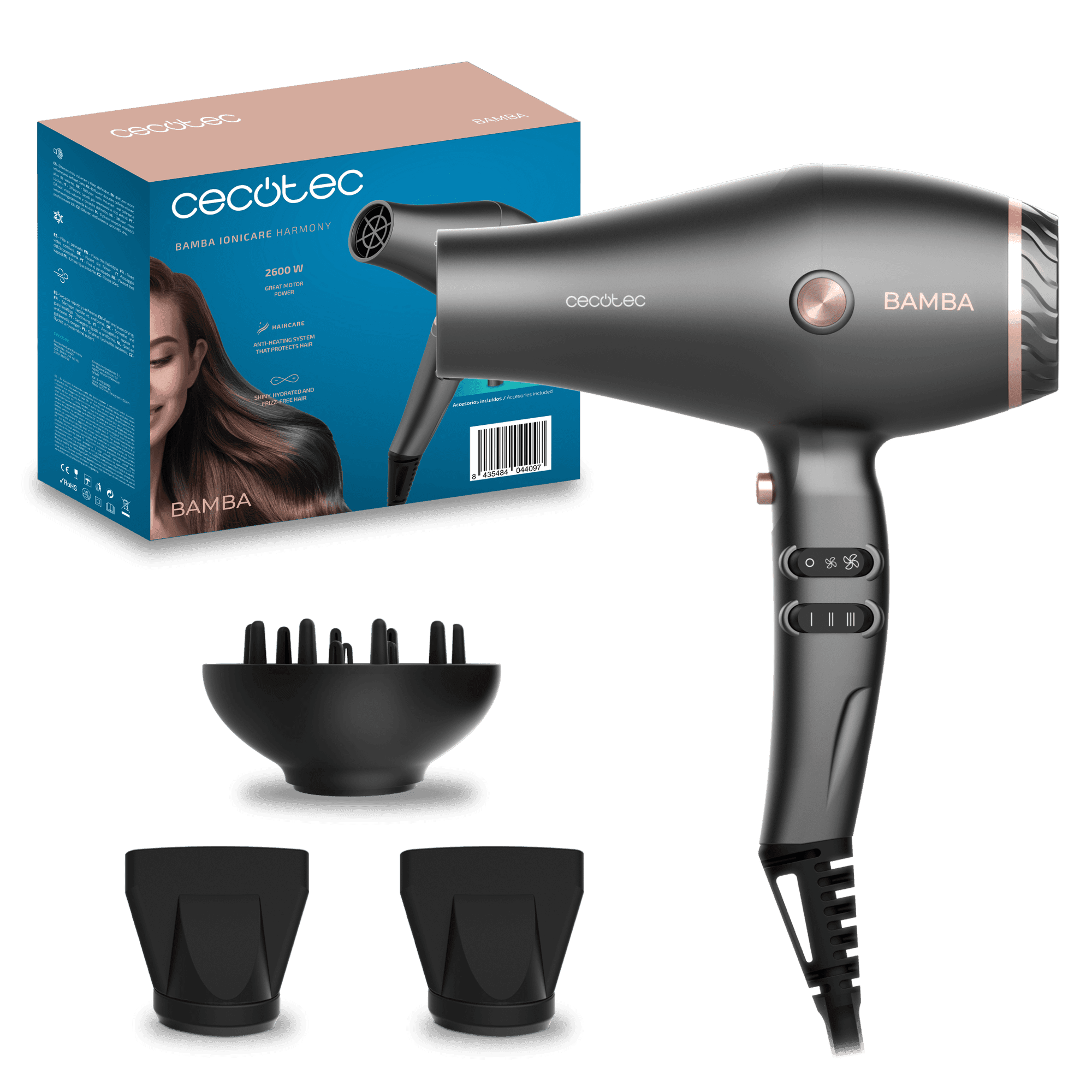 Фен Cecotec IoniCare Harmony черный