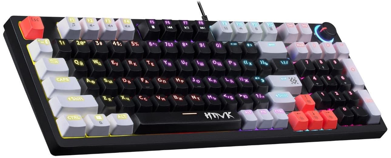 Клавиатура игровая механическая Defender Hawk GK-418 RU черный