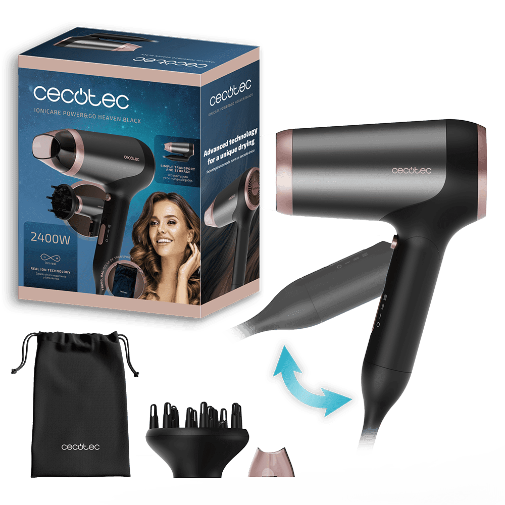 Фен Cecotec IoniCare Power&Go Heaven Black черный