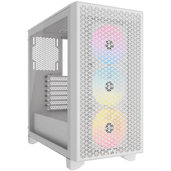Corsair 3000D RGB Tempered Glass Mid-Tower, White