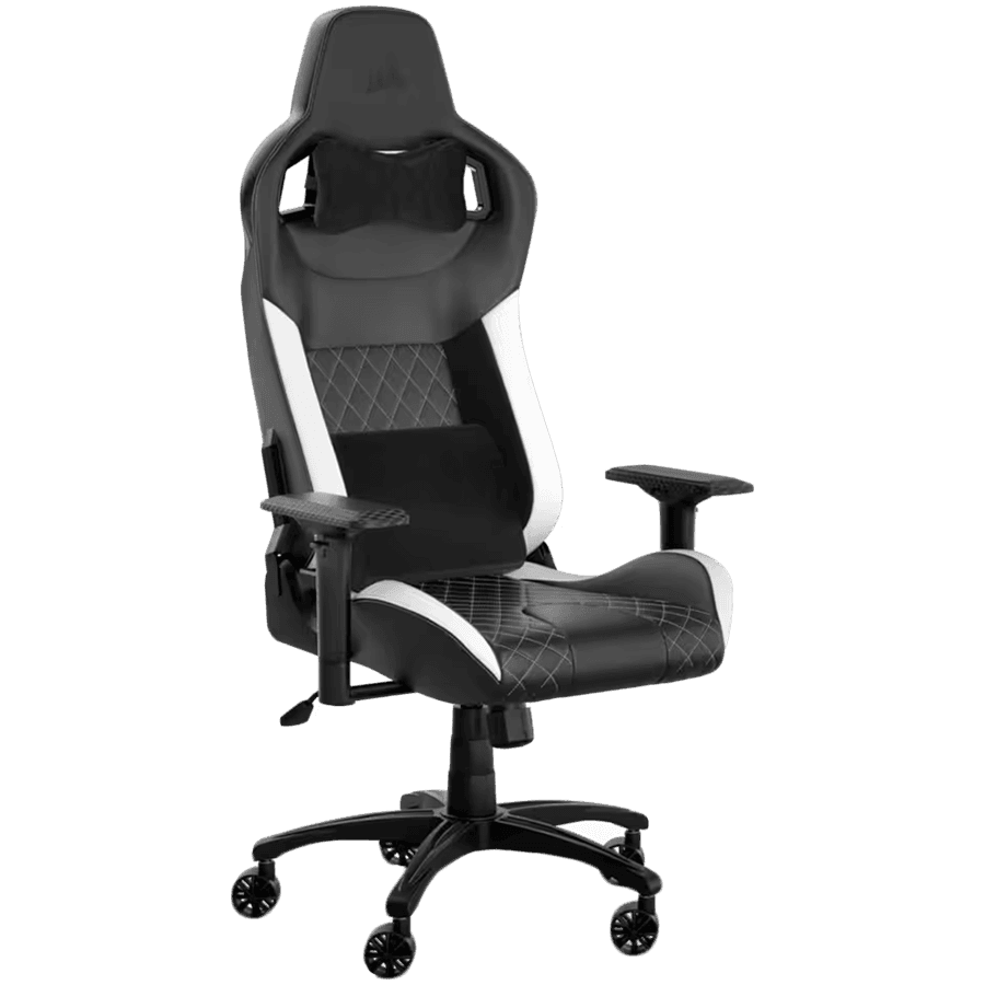 CORSAIR T1 RACE 2023 Fabric Gaming Chair - Black and White