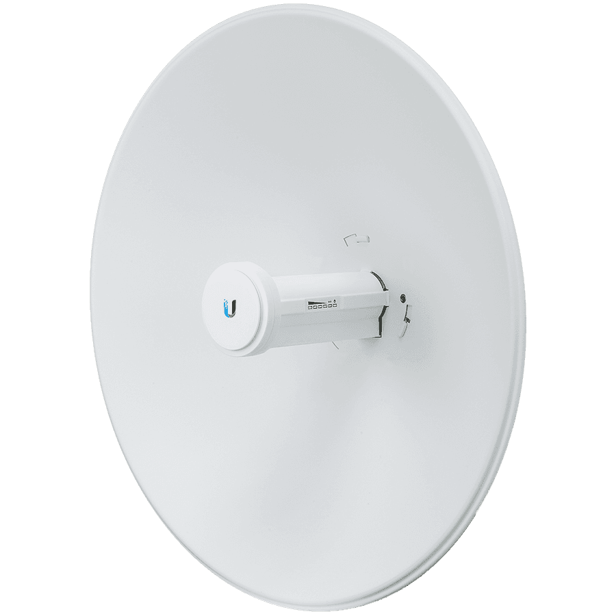 Ubiquiti airMAX PowerBeam 5AC, High-performance 5 GHz Point-to-Point (PtP) bridge with integrated dish reflector, 5 GHz, 15+ km link range, 450+ Mbps throughput, Dedicated spectral analysis radio, Dedicated WiFi management radio, 1 x GbE RJ45 port