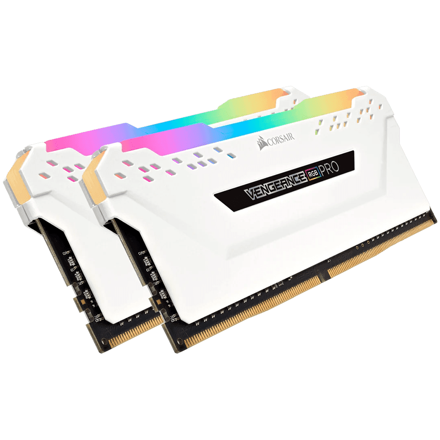 CORSAIR VENGEANCE RGB PRO 32GB (2x16GB) DDR4 3200 (PC4-25600) C16 1.35V Desktop Memory - White, 0840006620075