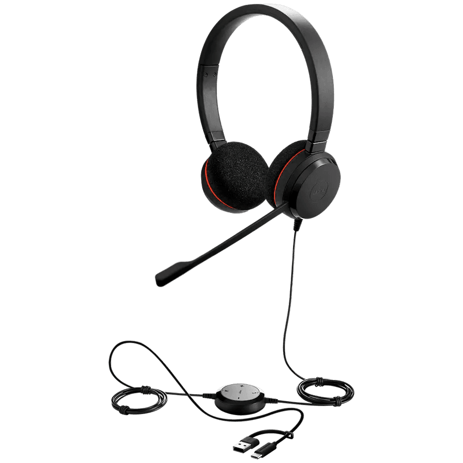 JABRA Evolve 20, Stereo UC, USB C/A adapter