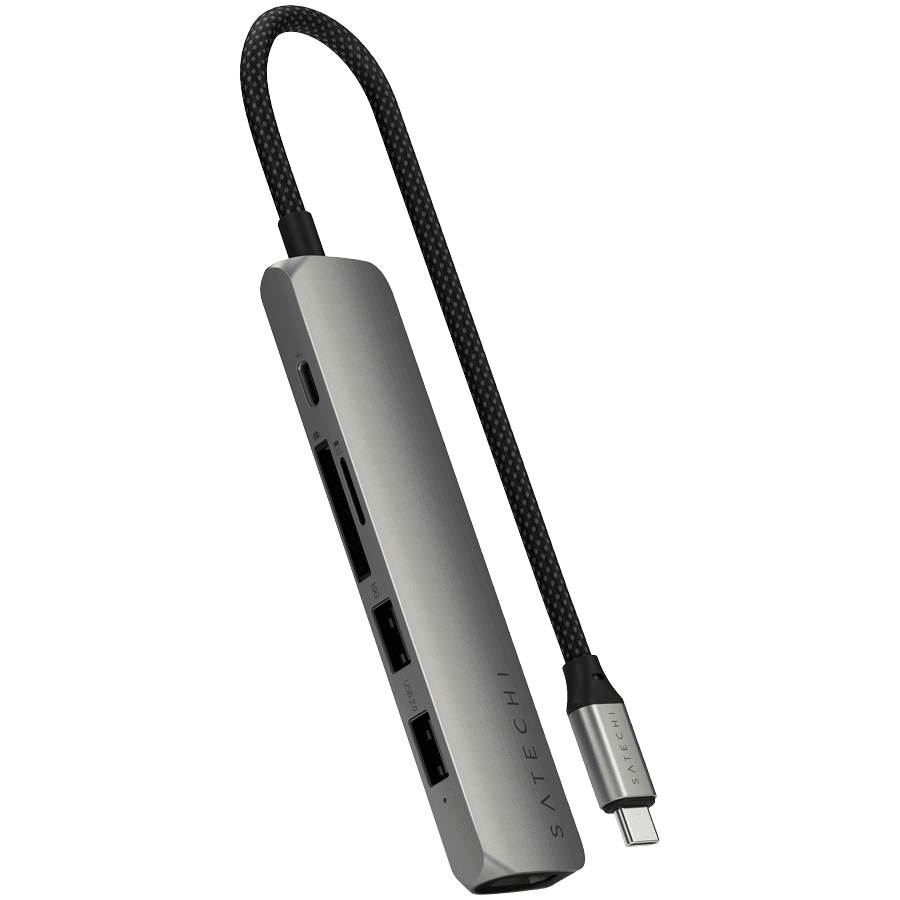 SATECHI 6-in-1 USB-C Slim Multiport Adapter (Space Grey)