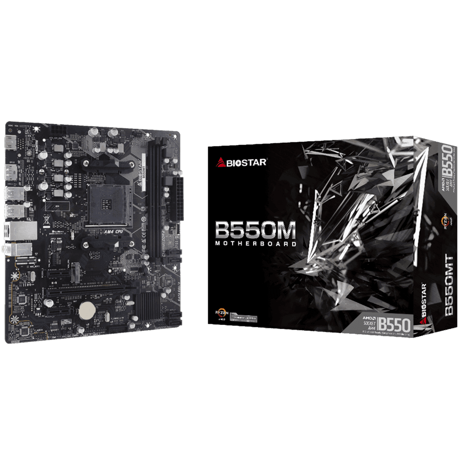 BIOSTAR MB AM4 B550 2 x DDR4 4 x SATA III 1 x M.2 1 x DP Port 1 x HDMI Port 1 x LAN port Micro ATX