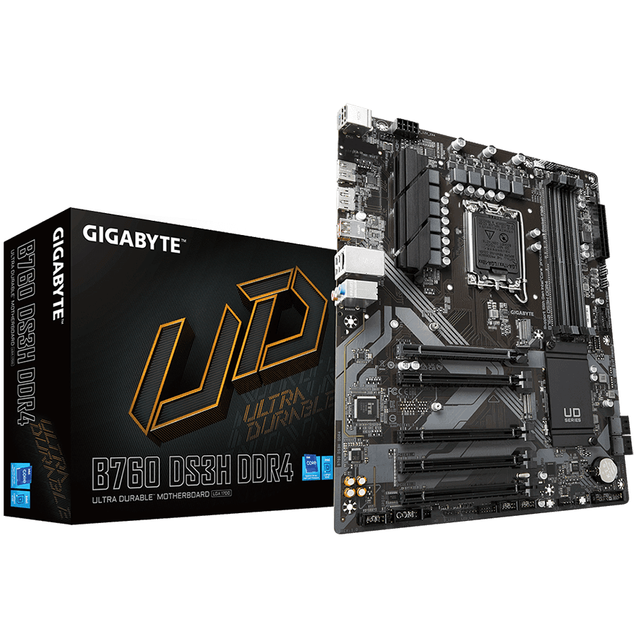 GIGABYTE MB LGA1700, B760, 4xDDR4, DP + HDMI, 5xPCIe x16 4.0, 2xM.2, 4xSATA, GbE LAN, ATX