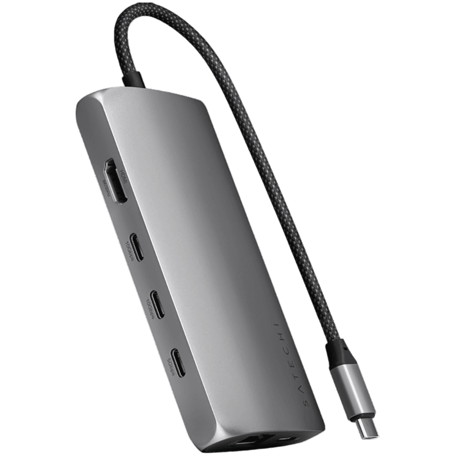 SATECHI USB-C MultiPort Adapter 8K with Ethernet V3 - Space Gray