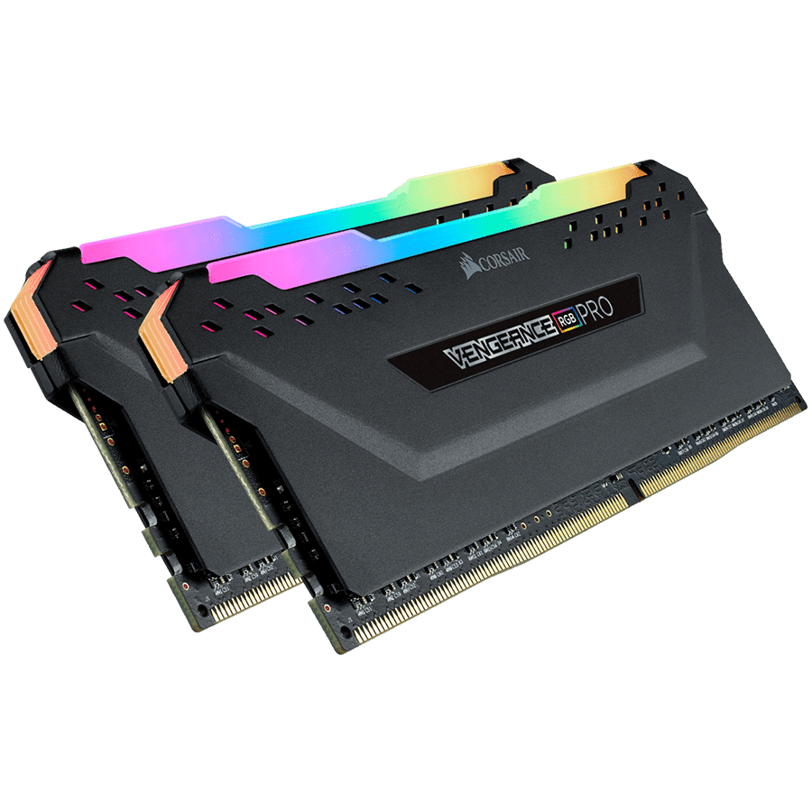 CORSAIR DDR4, 3200MHz 16GB 2x8GB DIMM, 16-18-18-36, XMP 2.0, VENGEANCE RGB PRO Heatspreader, RGB LED, 1.35V