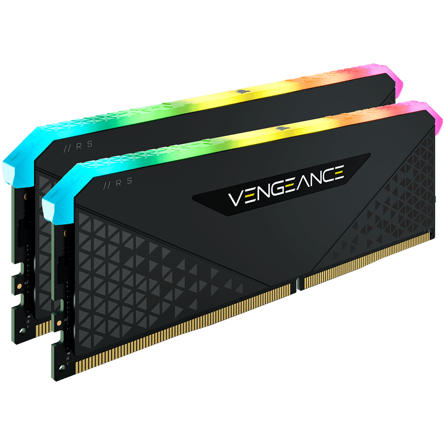 CORSAIR DDR4, 3200MHz 32GB 2x16GB Dimm, 16-20-20-38, XMP 2.0, Vengeance RGB RS Heatspreader, RGB LED, Black PCB, 1.35V, for AMD Ryzen & Intel XMP