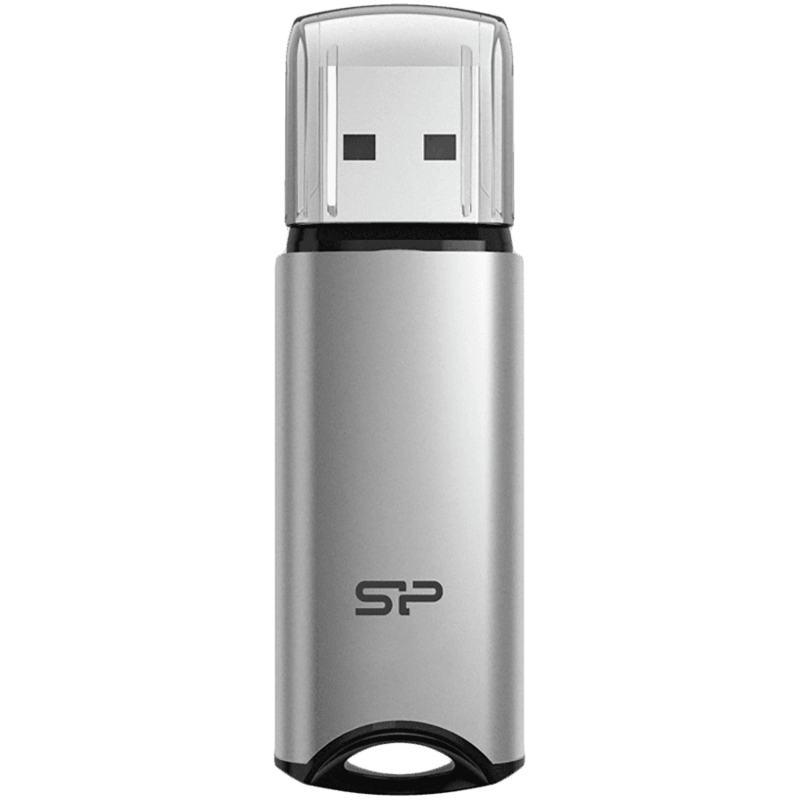 Silicon Power Marvel - M02 128GB Pendrive USB 3.2 Gen 1 Silver, Built-in straphole, Aluminum housing
