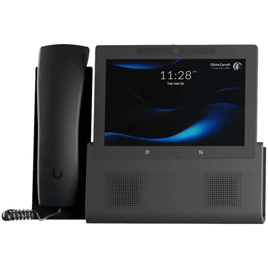 Ubiquiti UniFi UTP-G3-Touch-Wall wall-mountable smartphone for UniFi Talk, featuring a 7" touch display and seamless integration with UniFi applications, integrates with 3rd party PBX platforms using Talk Relay