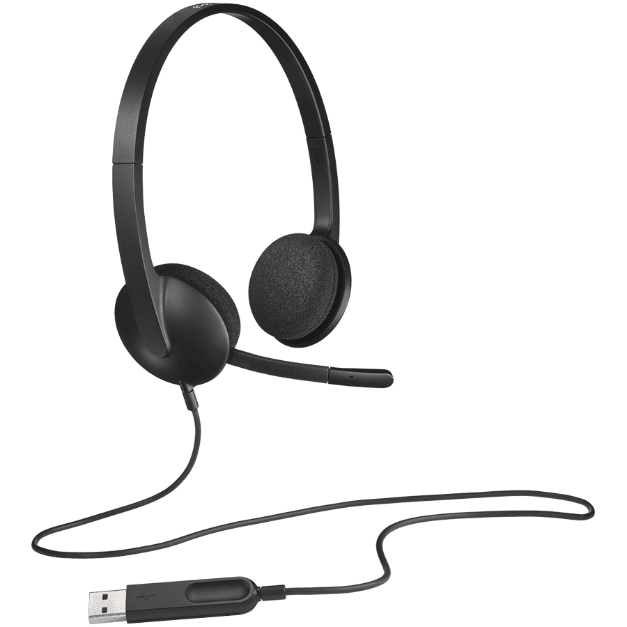 LOGITECH H340 Corded Headset - BLACK - USB — фото 1