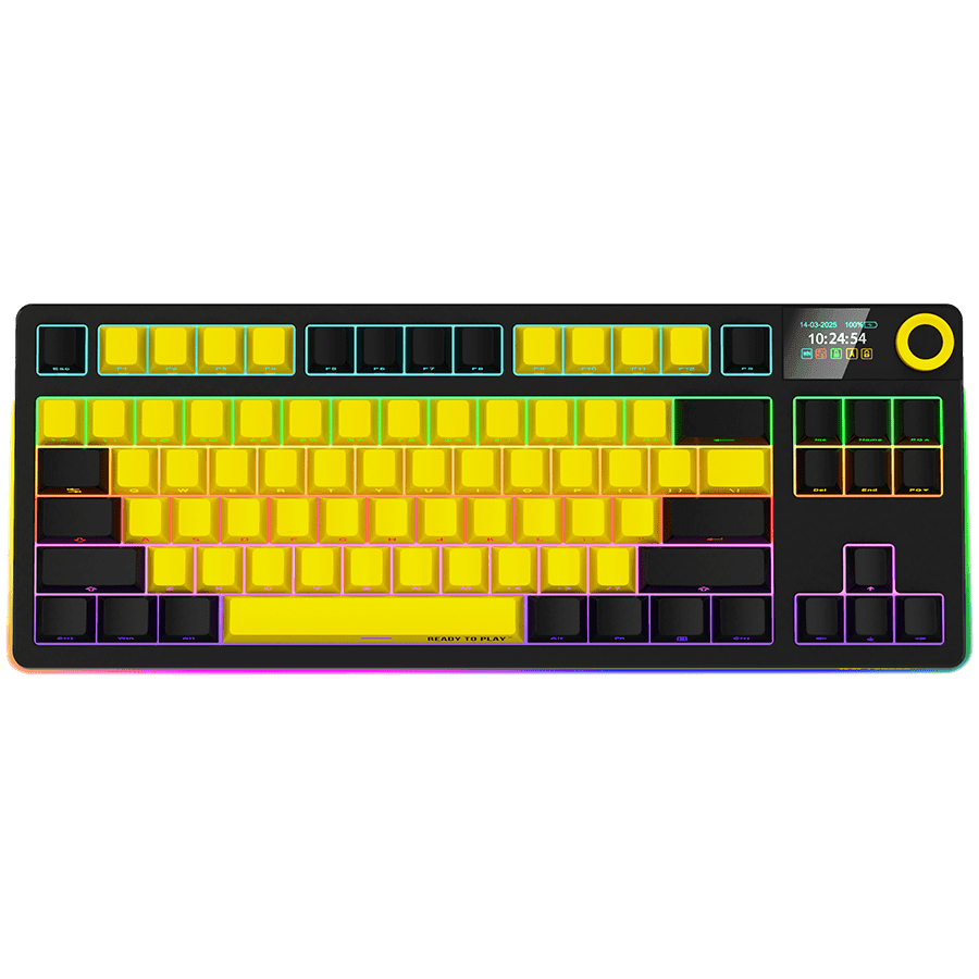 LORGAR Gaming Keyboard KBP70TKLW Pro Wireless Yellow RU