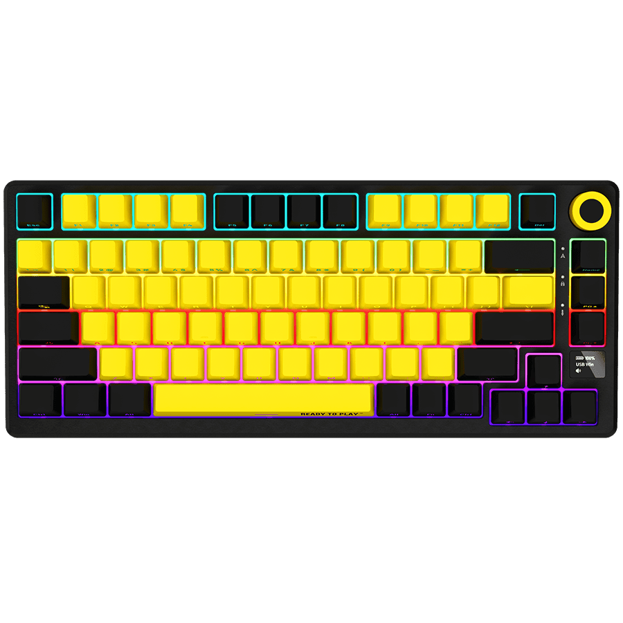 LORGAR Gaming Keyboard KBP7075W Pro Wireless 75% Yellow RU