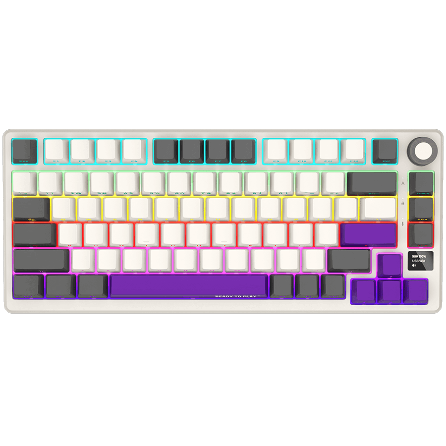 LORGAR KBP7075W, Wireless 75% Mechanical Gaming Keyboard Pro, Beige, EN/RU layout