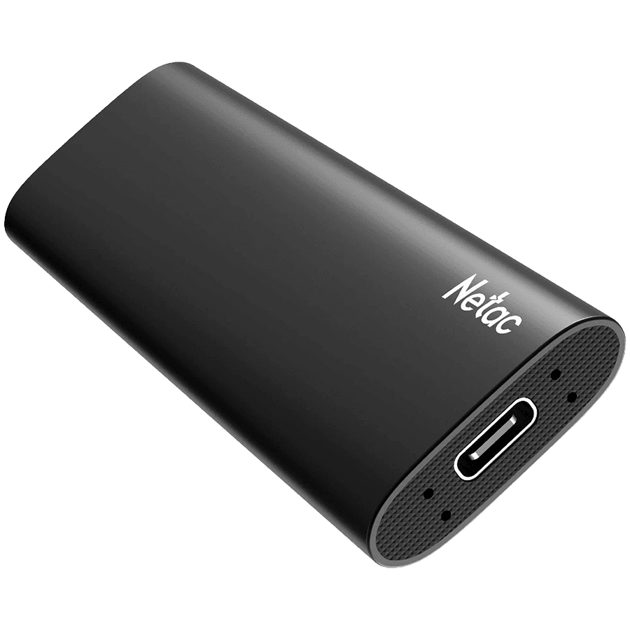 Netac Z SLIM Black USB 3.2 Gen 2 Type-C External SSD 128GB, R/W up to 510MB/440MB/s,with USB-C to USB-A cable and USB-A to USB-C adapter