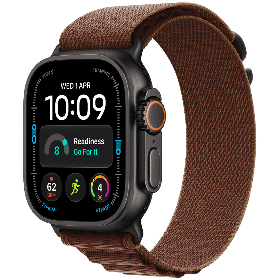 Apple Watch Ultra 4 GPS + Cellular 49mm Black Titanium Case with Burgundy Alpine Loop - M,Model A3579