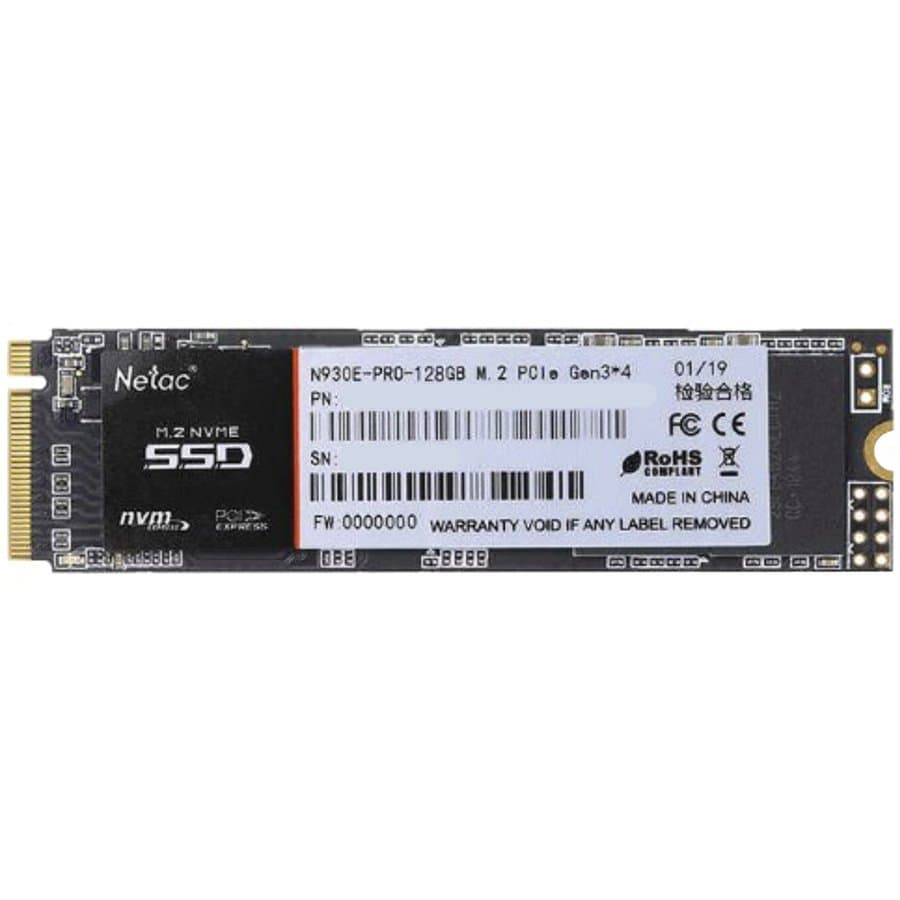 Netac N930E Pro PCIe 3 x4 M.2 2280 NVMe 3D NAND SSD 128GB, R/W up to 970/650MB/s