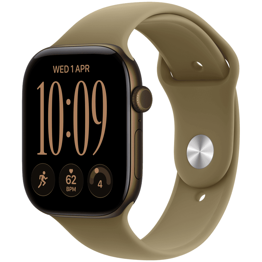 Apple Watch Series 12 GPS 46mm Dark Bronze Aluminium Case with Olive Sport Band - S/M,Model A3584