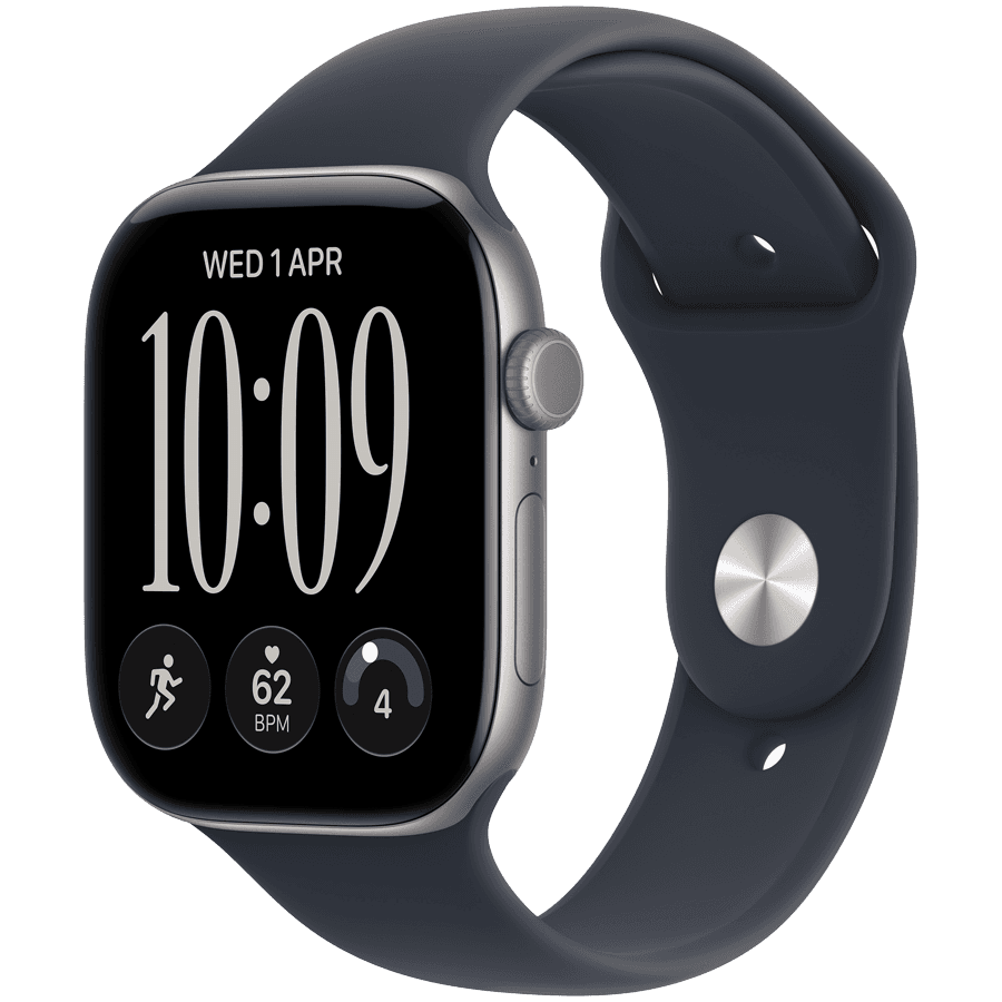 Apple Watch Series 12 GPS 46mm Space Grey Aluminium Case with Navy Blue Sport Band - S/M,Model A3584