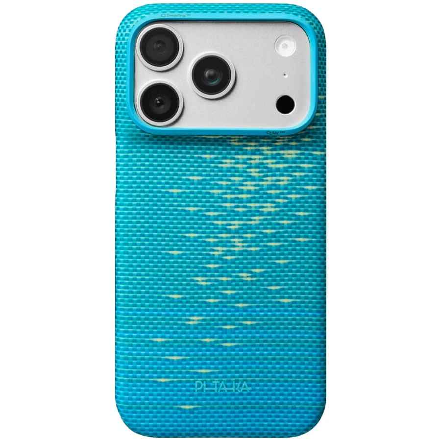 PITAKA Glints of Gold-Lucid Blue Edge Case For iPhone 18 Pro