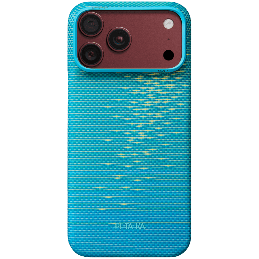 PITAKA Glints of Gold-Lucid Blue Edge Case For iPhone 18 Pro Max