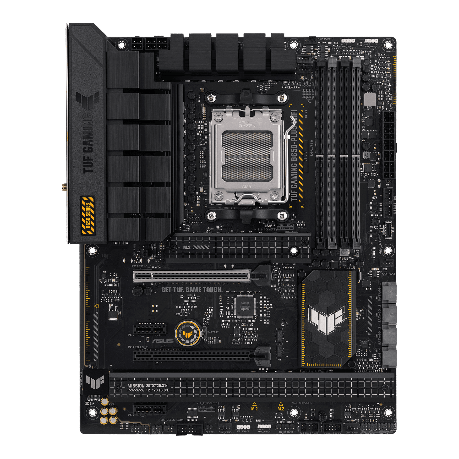Материнская плата ASUS TUF GAMING B650-PLUS WIFI AM5 4xDDR5 4xSATA3 RAID 3xM.2 DP HDMI ATX