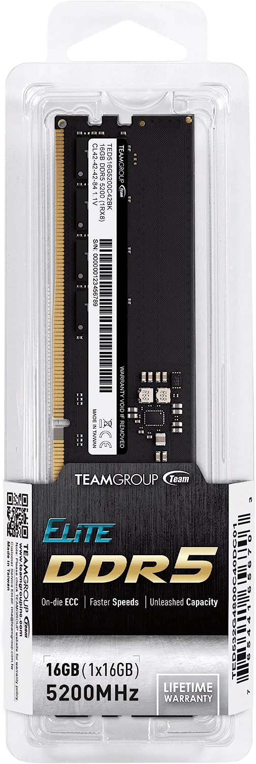 Оперативная память 16GB 5200MHz DDR5 Team Group ELITE PC5-41600 CL-42 TED516G5200C4201