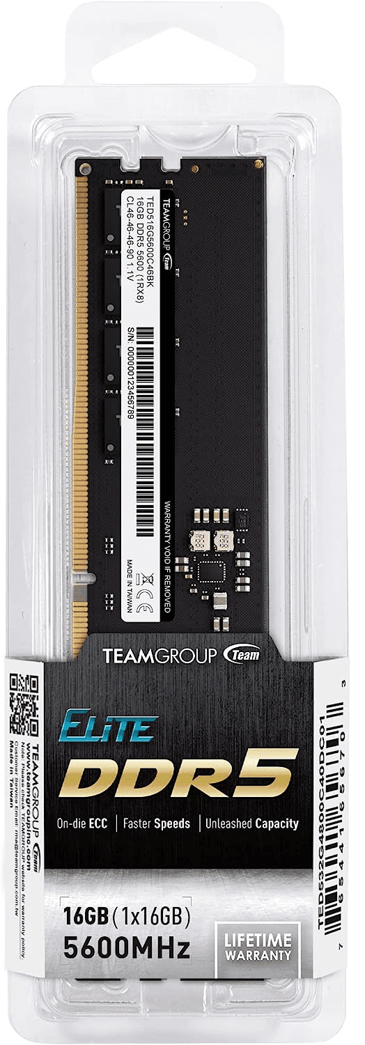 Оперативная память 16GB 5600MHz DDR5 Team Group ELITE PC5-44800 CL-46 TED516G5600C4601