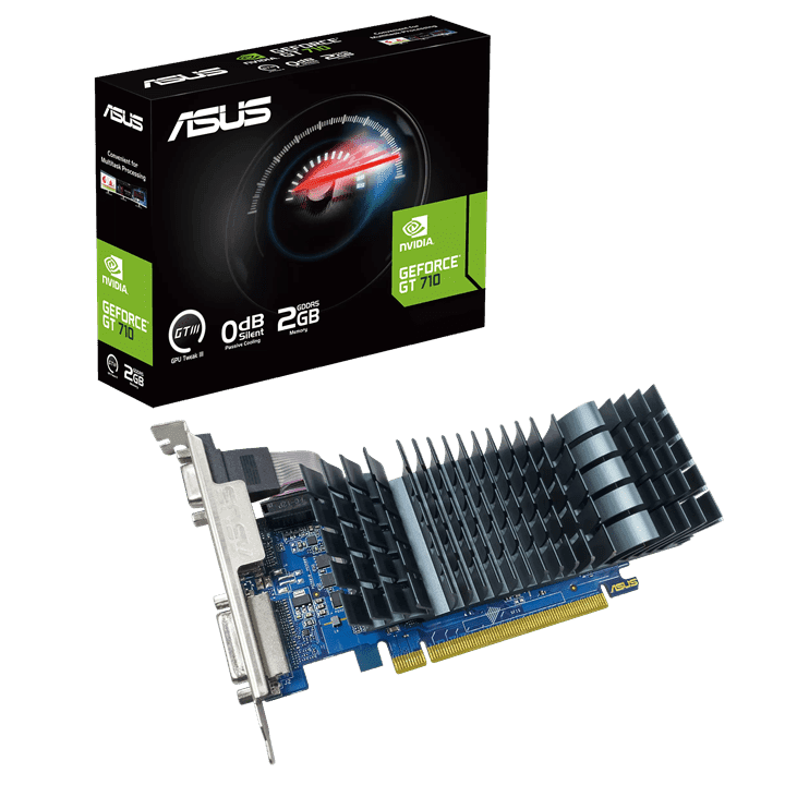 Видеокарта ASUS GeForce GT710 2Gb 32bit GDDR5 D-Sub DVI HDMI PCI Express 2.0 GT710-SL-2GD5-BRK-EVO